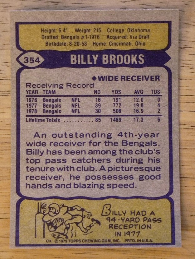 1979 Topps #354 Billy Brooks (EX)