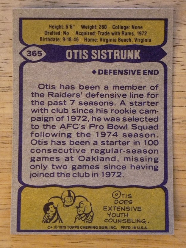 1979 Topps #365 Otis Sistrunk (NM)