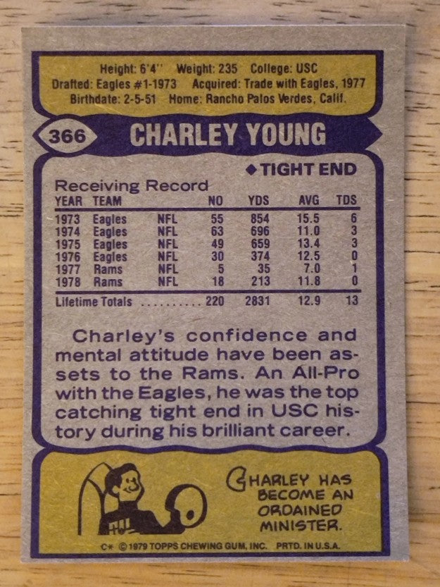 1979 Topps #366 Charle Young (EX)