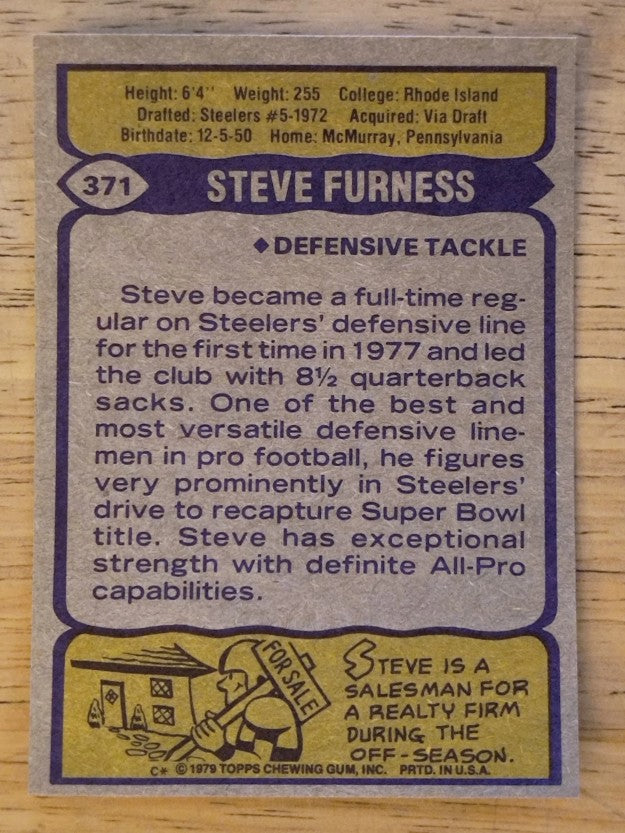 1979 Topps #371 Steve Furness (NM)