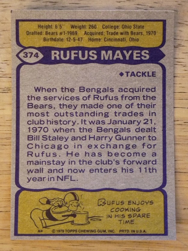 1979 Topps #374 Rufus Mayes (NM)