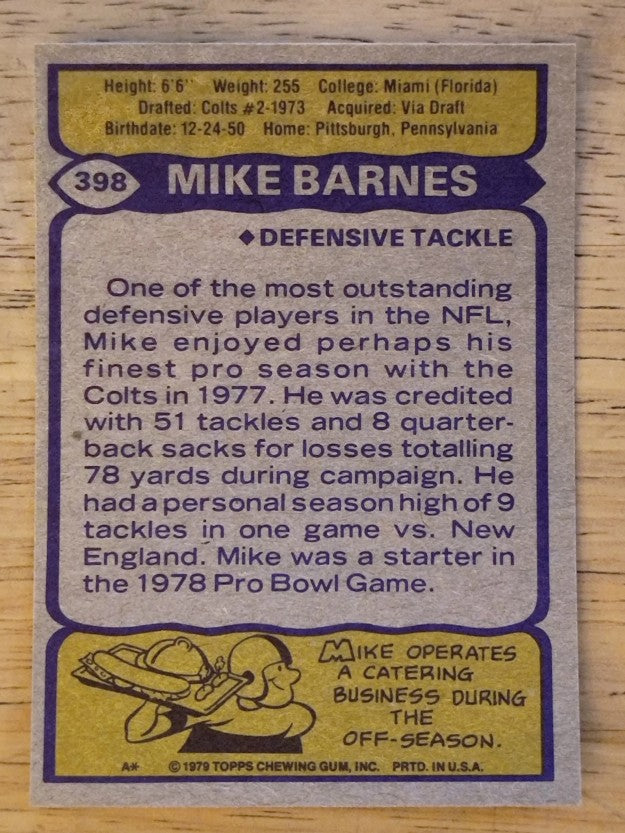 1979 Topps #398 Mike Barnes (NM)