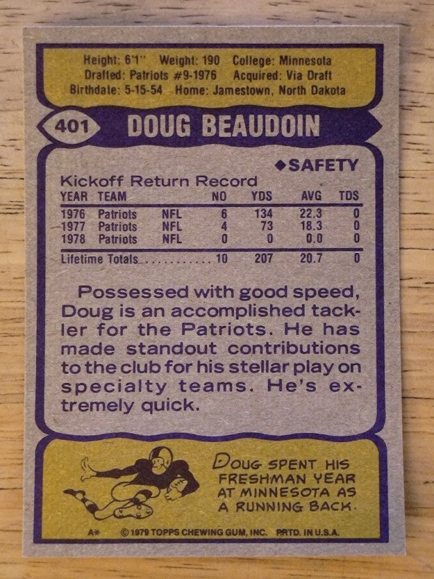 1979 Topps #401 Doug Beaudoin RC (NMMT)