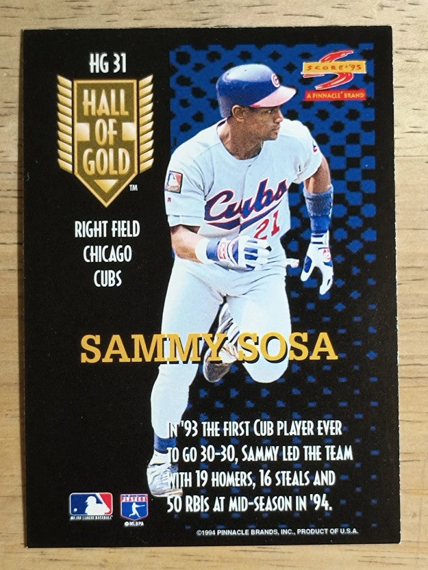 1995 Score Hall of Gold #HG31 Sammy Sosa