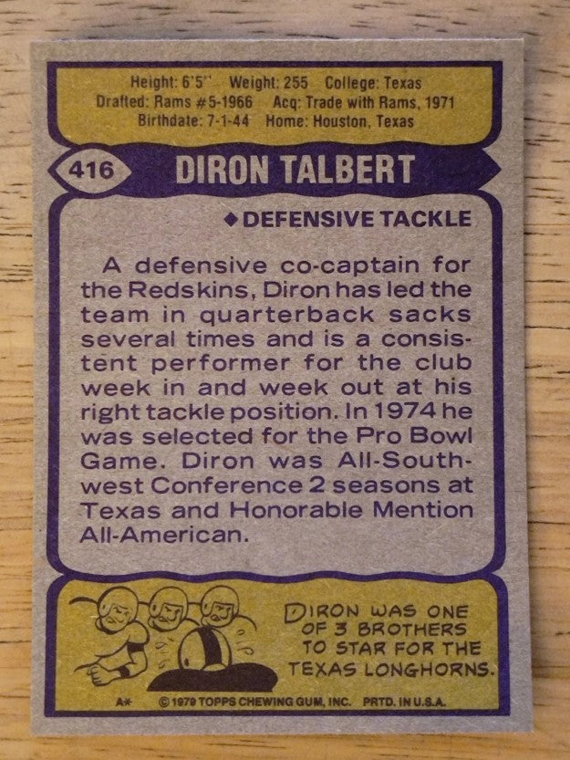 1979 Topps #416 Diron Talbert (NM)