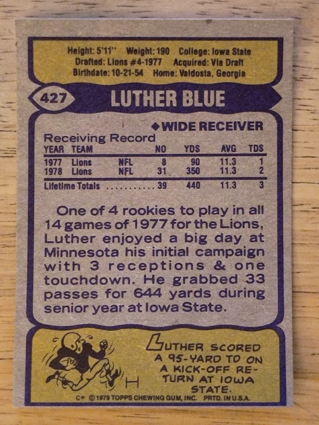 1979 Topps #427 Luther Blue RC (NM)