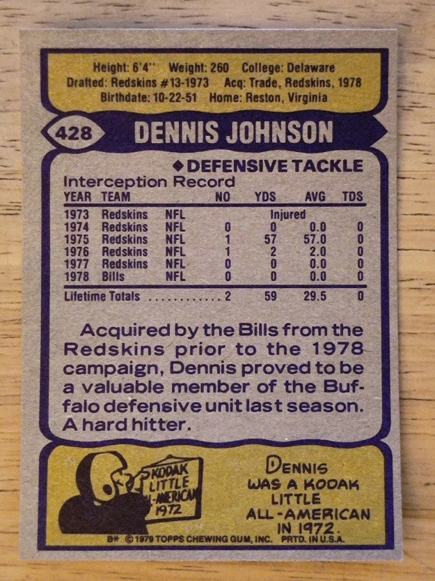 1979 Topps #428 Dennis Johnson (NM)