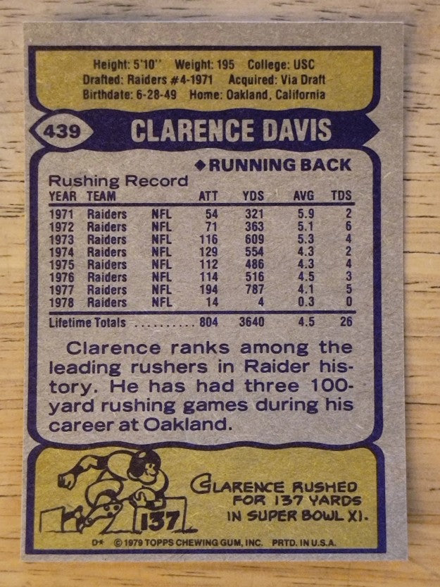 1979 Topps #439 Clarence Davis (EXMT)