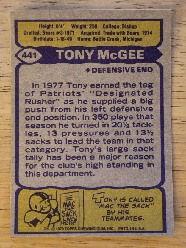 1979 Topps #441 Tony McGee (EXMT)