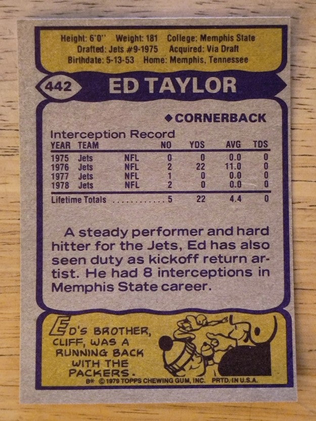 1979 Topps #442 Ed Taylor (EXMT)