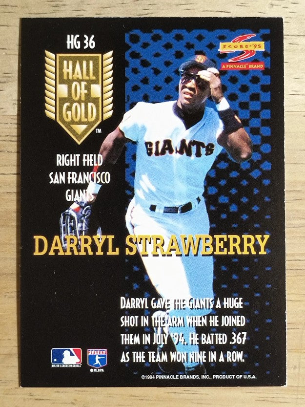 1995 Score Hall of Gold #HG36 Darryl Strawberry
