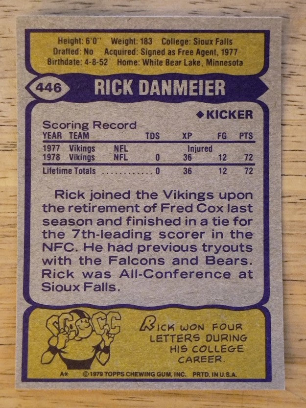 1979 Topps #446 Rick Danmeier RC (NMMT)