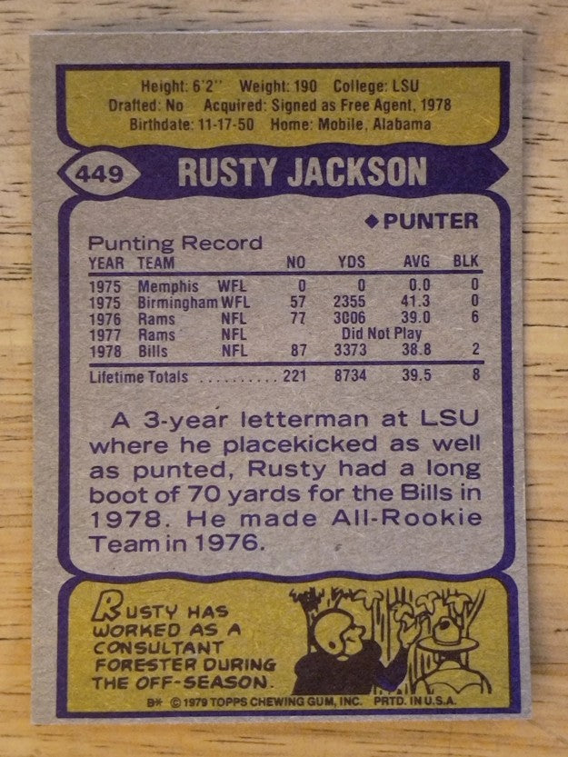 1979 Topps #449 Rusty Jackson (EXMT)