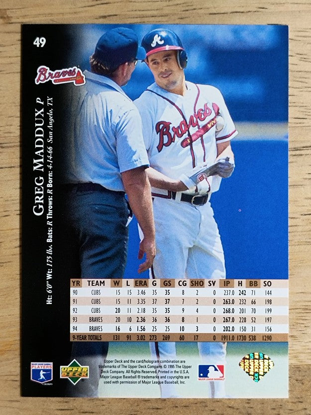 1995 Upper Deck #49 Greg Maddux