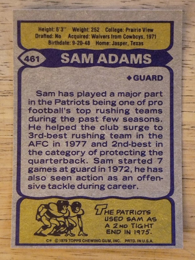 1979 Topps #461 Sam Adams (EX)