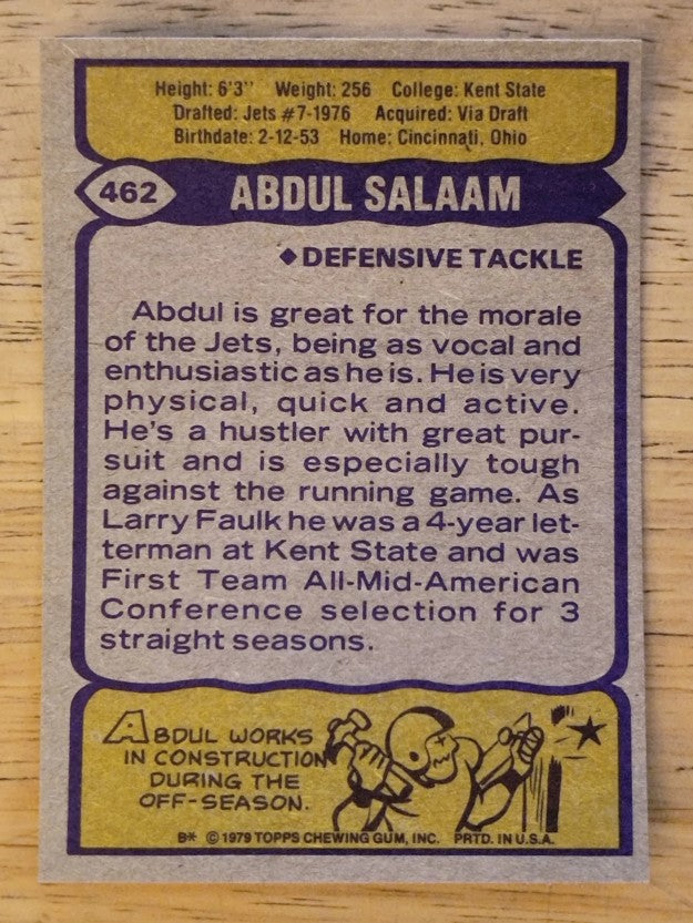 1979 Topps #462 Abdul Salaam (NM)
