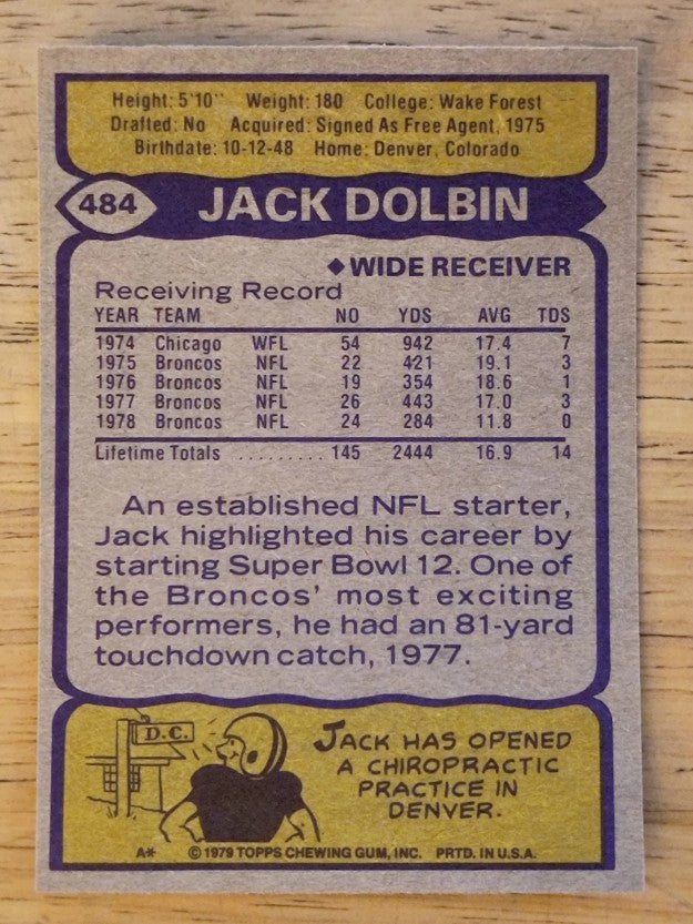 1979 Topps #484 Jack Dolbin (NMMT)