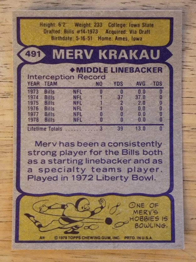 1979 Topps #491 Merv Krakau (NM)
