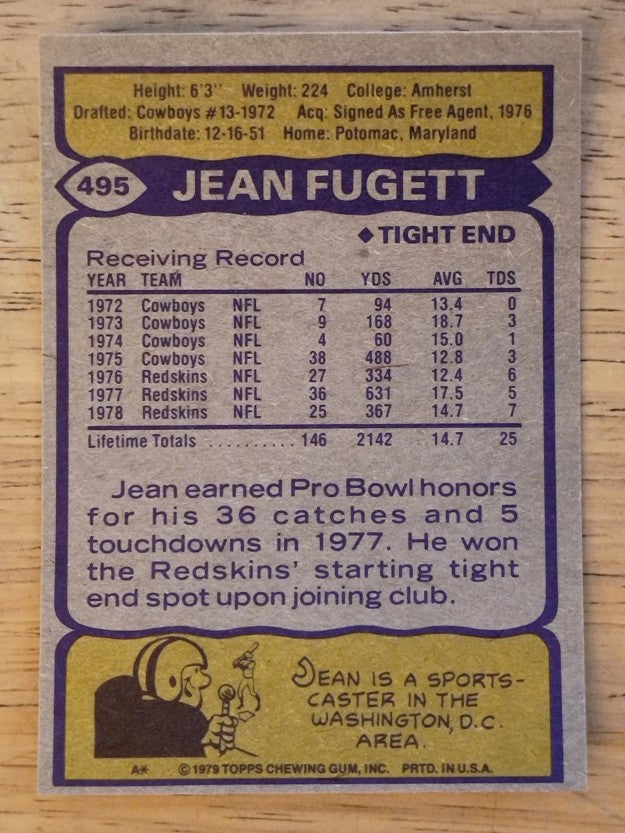 1979 Topps #495 Jean Fugett (NM)