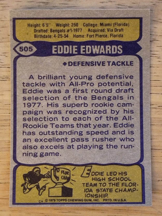 1979 Topps #505 Eddie Edwards (EX)