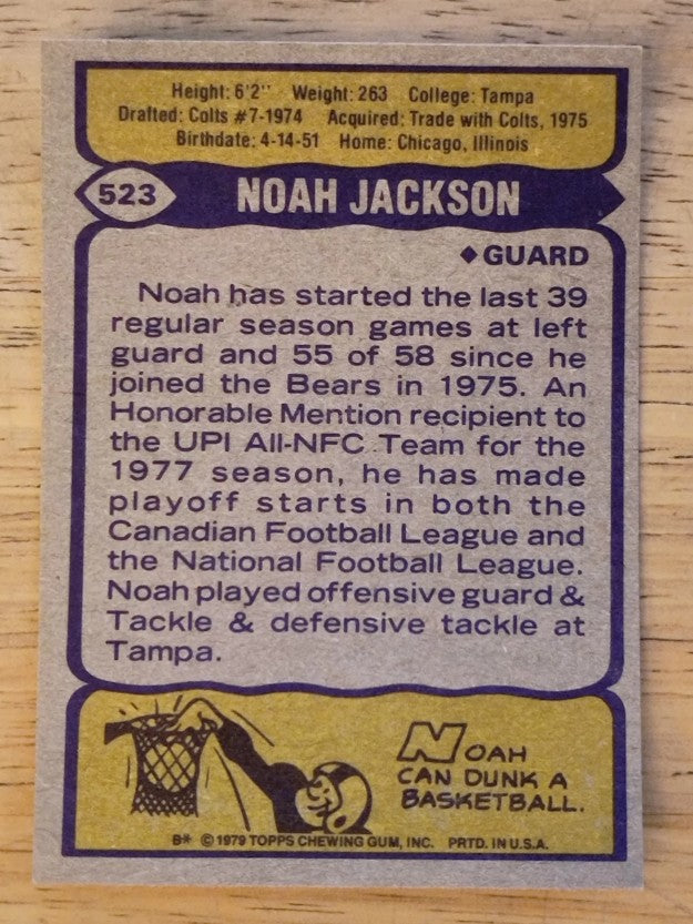 1979 Topps #523 Noah Jackson (NM)