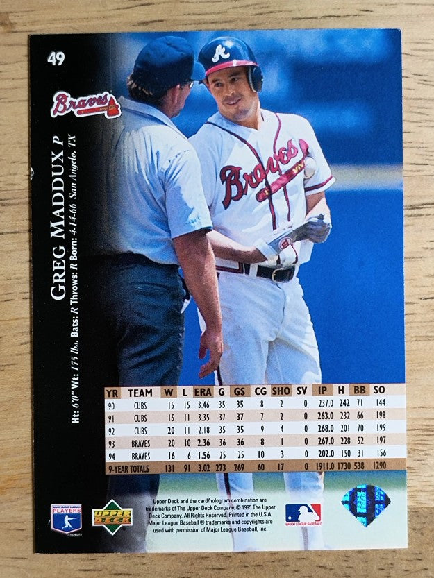 1995 Upper Deck Electric Diamond #49 Greg Maddux