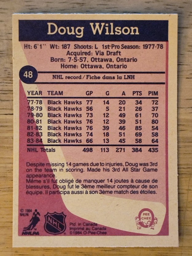 1984-85 O-Pee-Chee #48 Doug Wilson