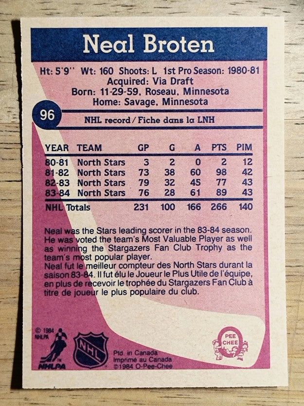 1984-85 O-Pee-Chee #96 Neal Broten