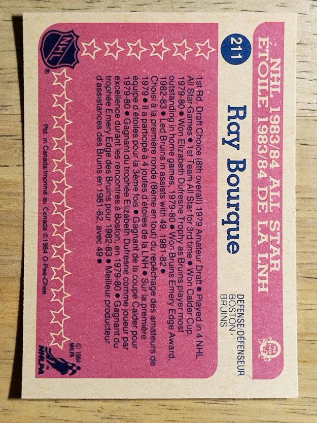 1984-85 O-Pee-Chee #211 Ray Bourque AS