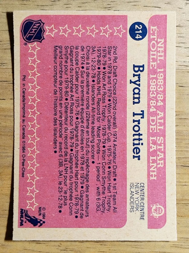 1984-85 O-Pee-Chee #214 Bryan Trottier AS