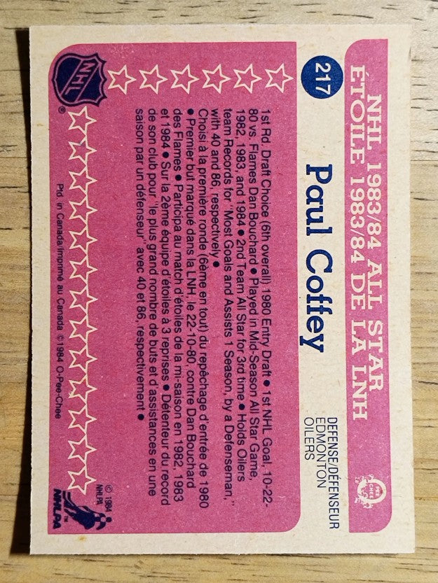 1984-85 O-Pee-Chee #217 Paul Coffey AS