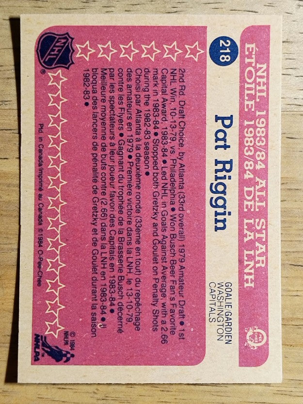 1984-85 O-Pee-Chee #218 Pat Riggin AS