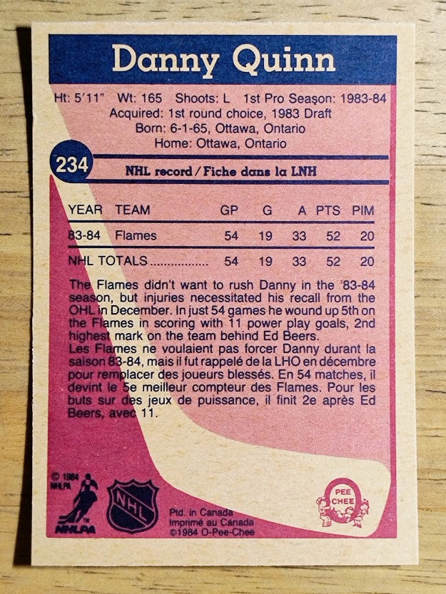 1984-85 O-Pee-Chee #234 Dan Quinn RC