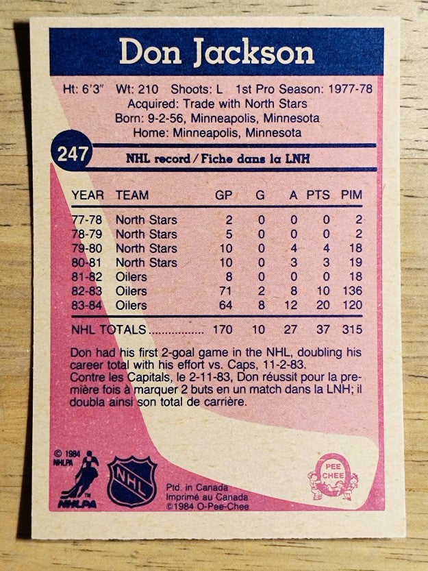 1984-85 O-Pee-Chee #247 Don Jackson