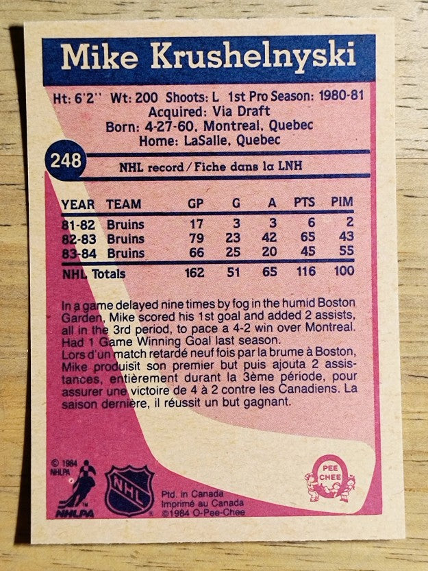 1984-85 O-Pee-Chee #248 Mike Krushelnyski