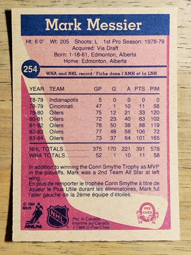 1984-85 O-Pee-Chee #254 Mark Messier