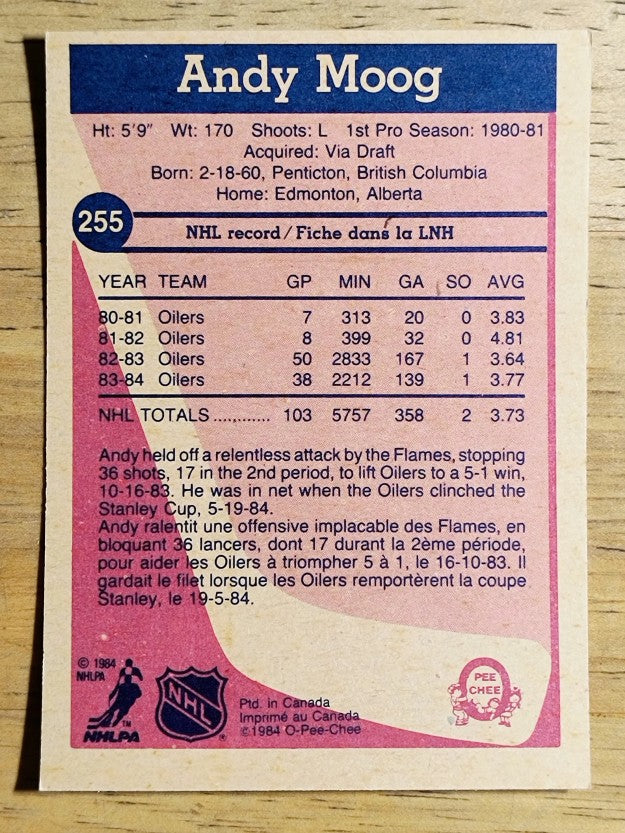 1984-85 O-Pee-Chee #255 Andy Moog