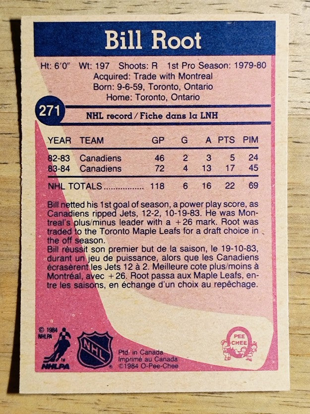 1984-85 O-Pee-Chee #271 Bill Root