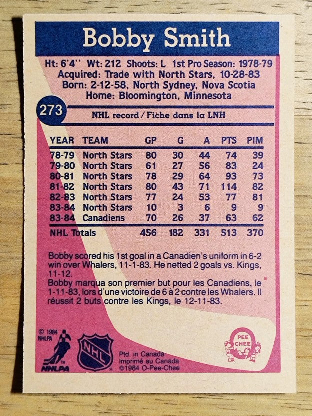 1984-85 O-Pee-Chee #273 Bobby Smith