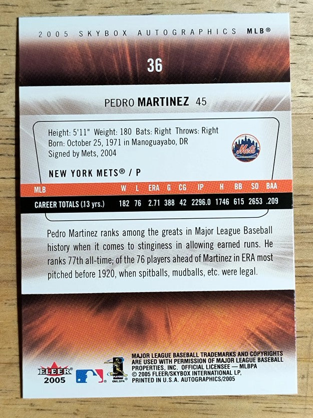2005 SkyBox Autographics #36 Pedro Martinez