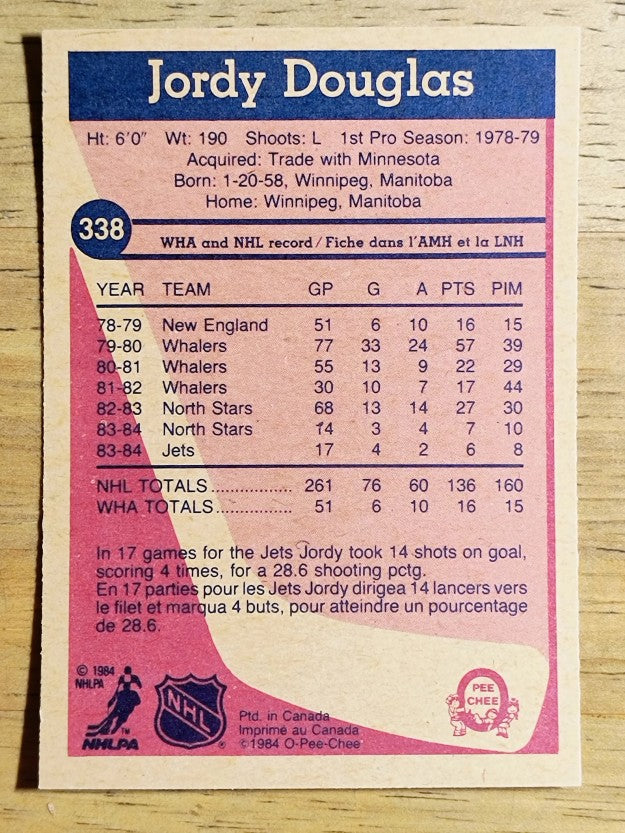 1984-85 O-Pee-Chee #338 Jordy Douglas