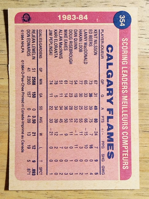 1984-85 O-Pee-Chee #354 Ed Beers SL