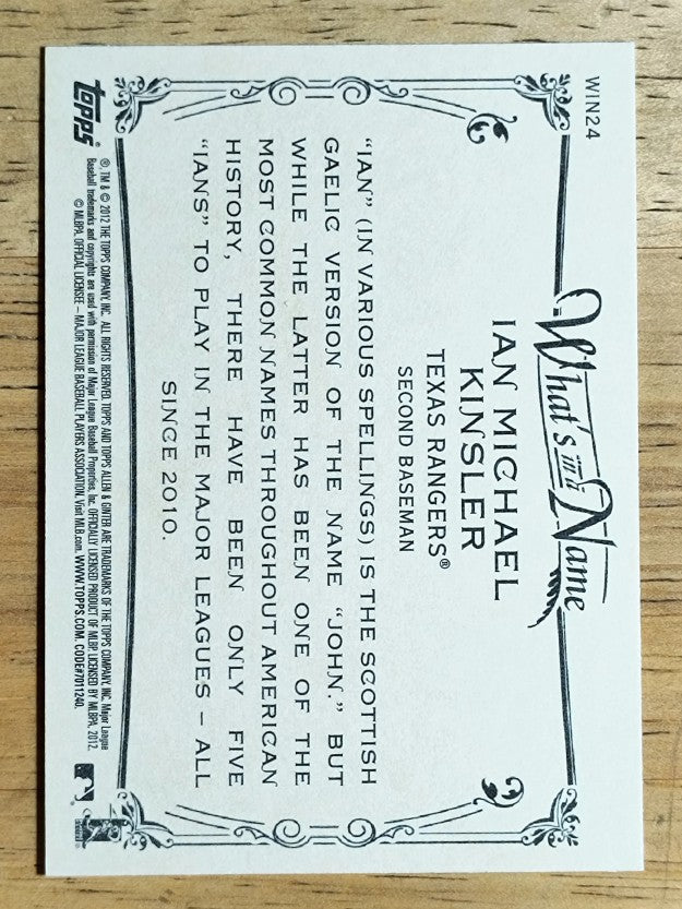 2012 Topps Allen and Ginter What's in a Name #WIN24 Ian Michael Kinsler