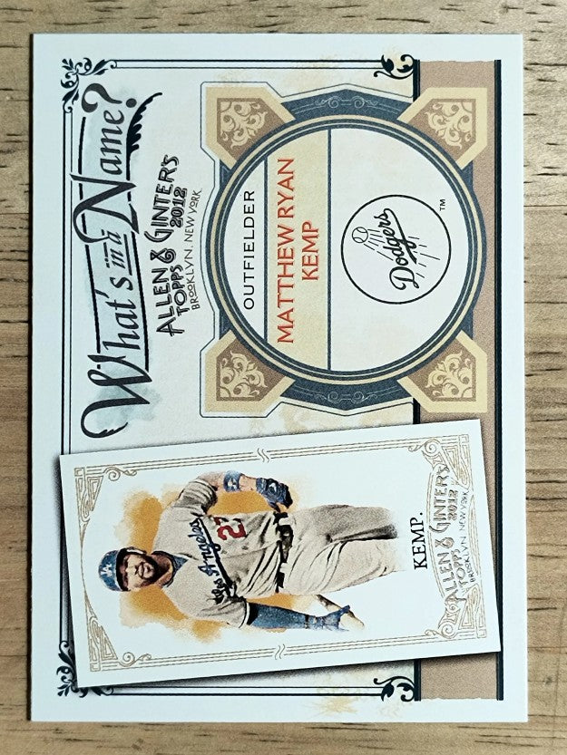 2012 Topps Allen and Ginter What's in a Name #WIN22 Matthew Ryan Kemp