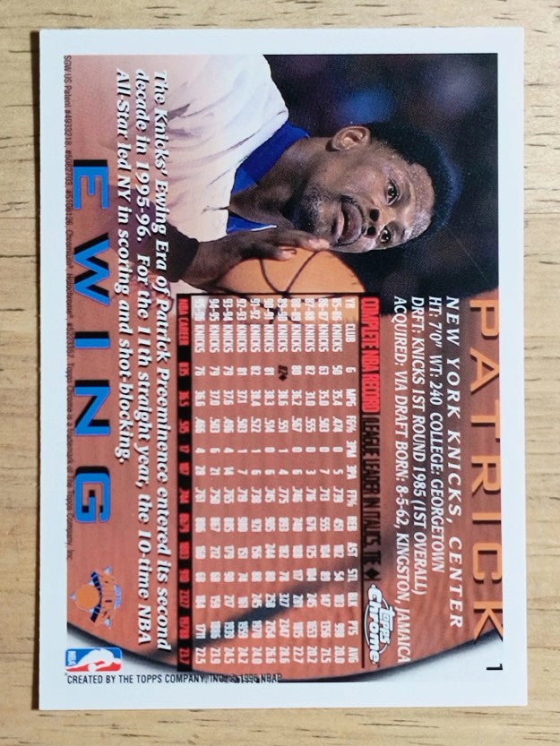 1996-97 Topps Chrome #1 Patrick Ewing