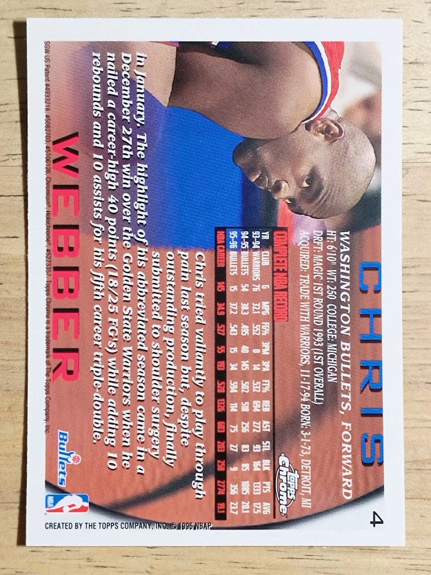1996-97 Topps Chrome #4 Chris Webber