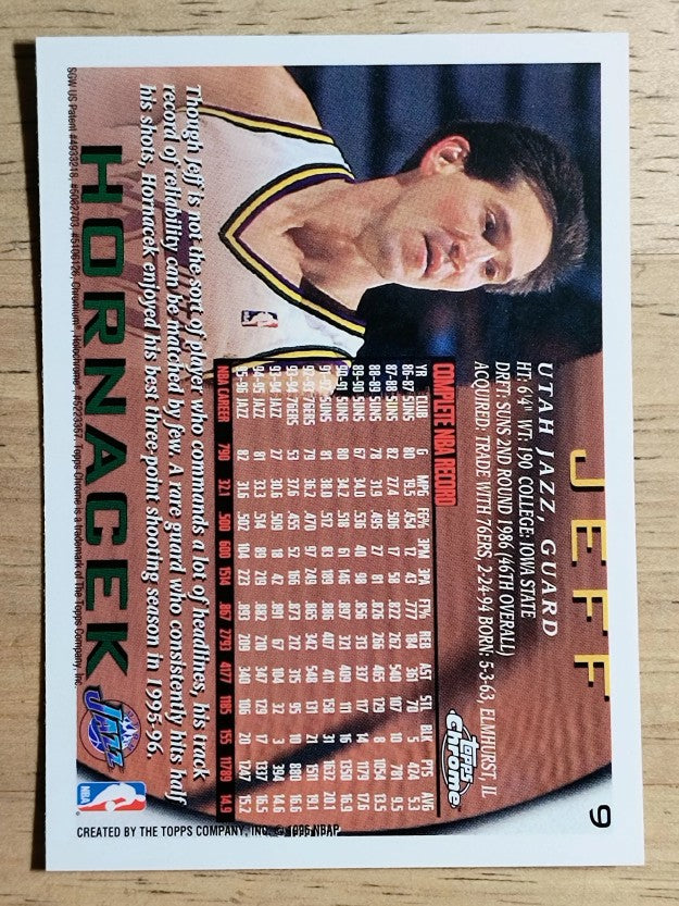 1996-97 Topps Chrome #9 Jeff Hornacek