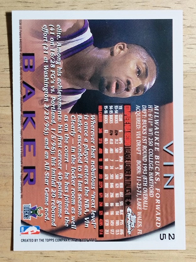 1996-97 Topps Chrome #25 Vin Baker
