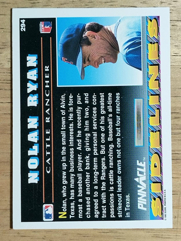 1992 Pinnacle #294 Nolan Ryan SIDE