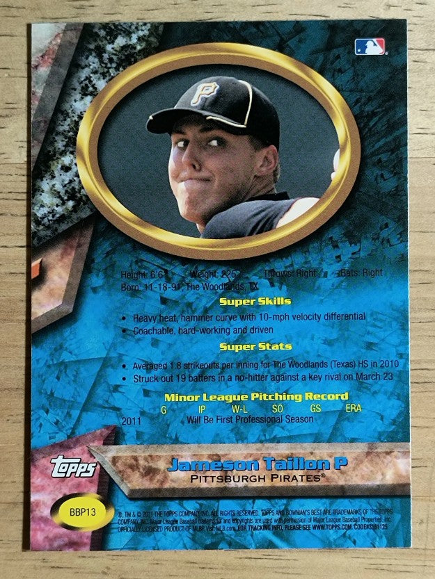 2011 Bowman Bowman's Best Prospects #BBP13 Jameson Taillon